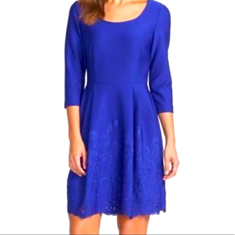 BETSEY JOHNSON Laser Cut Scallop-hemmed Dress